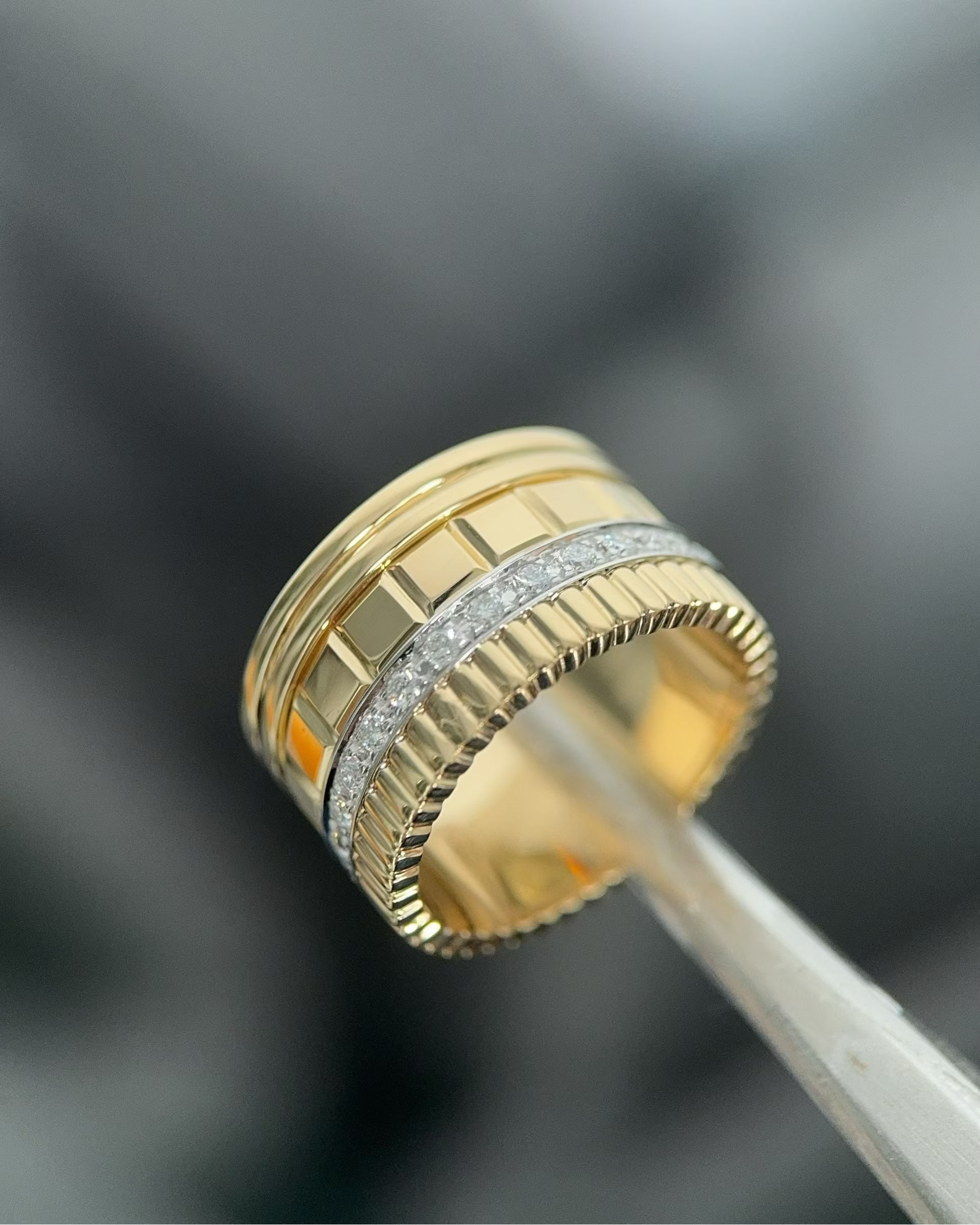Quatre Large Ring with Diamonds
