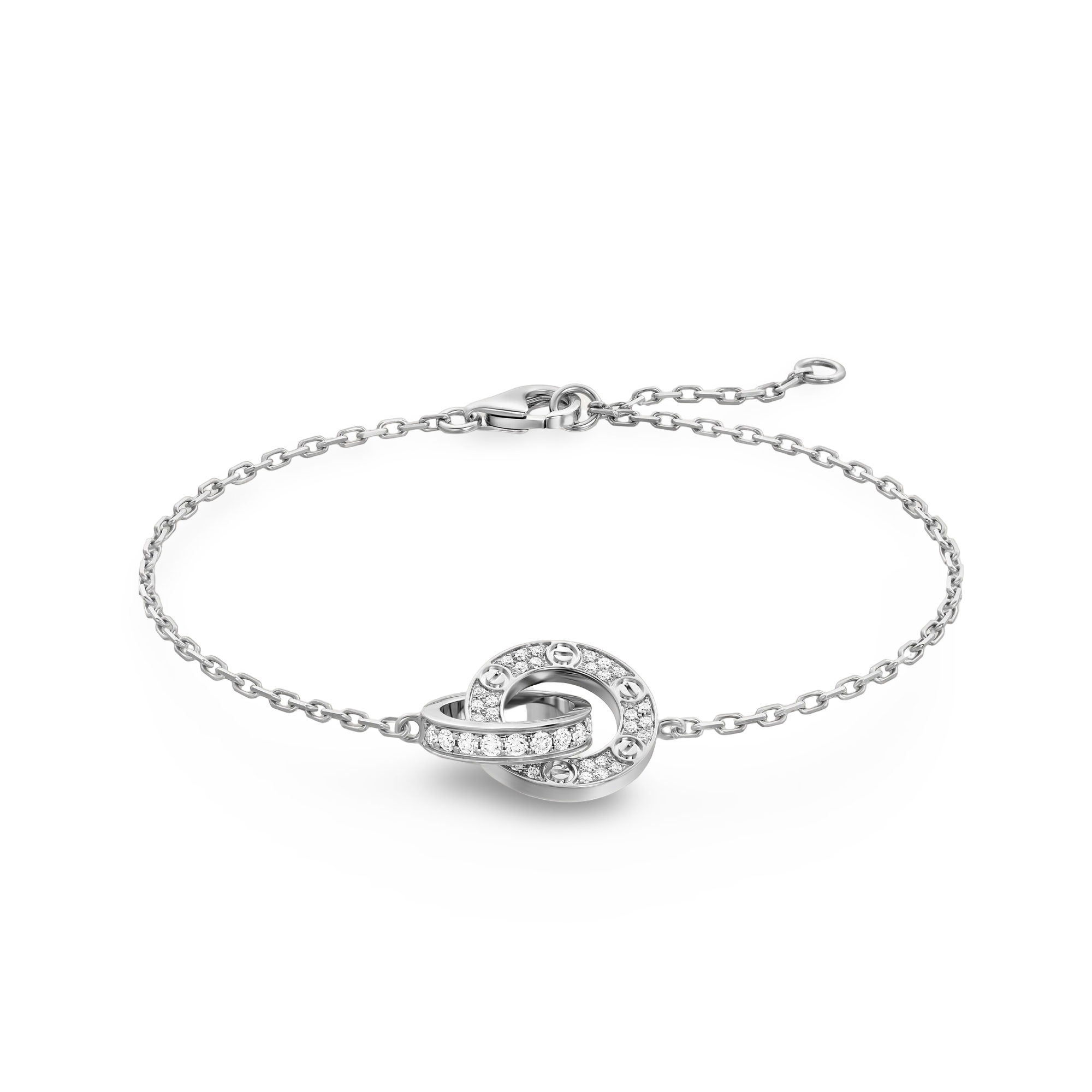 Love Chain Bracelet, Half-Paved