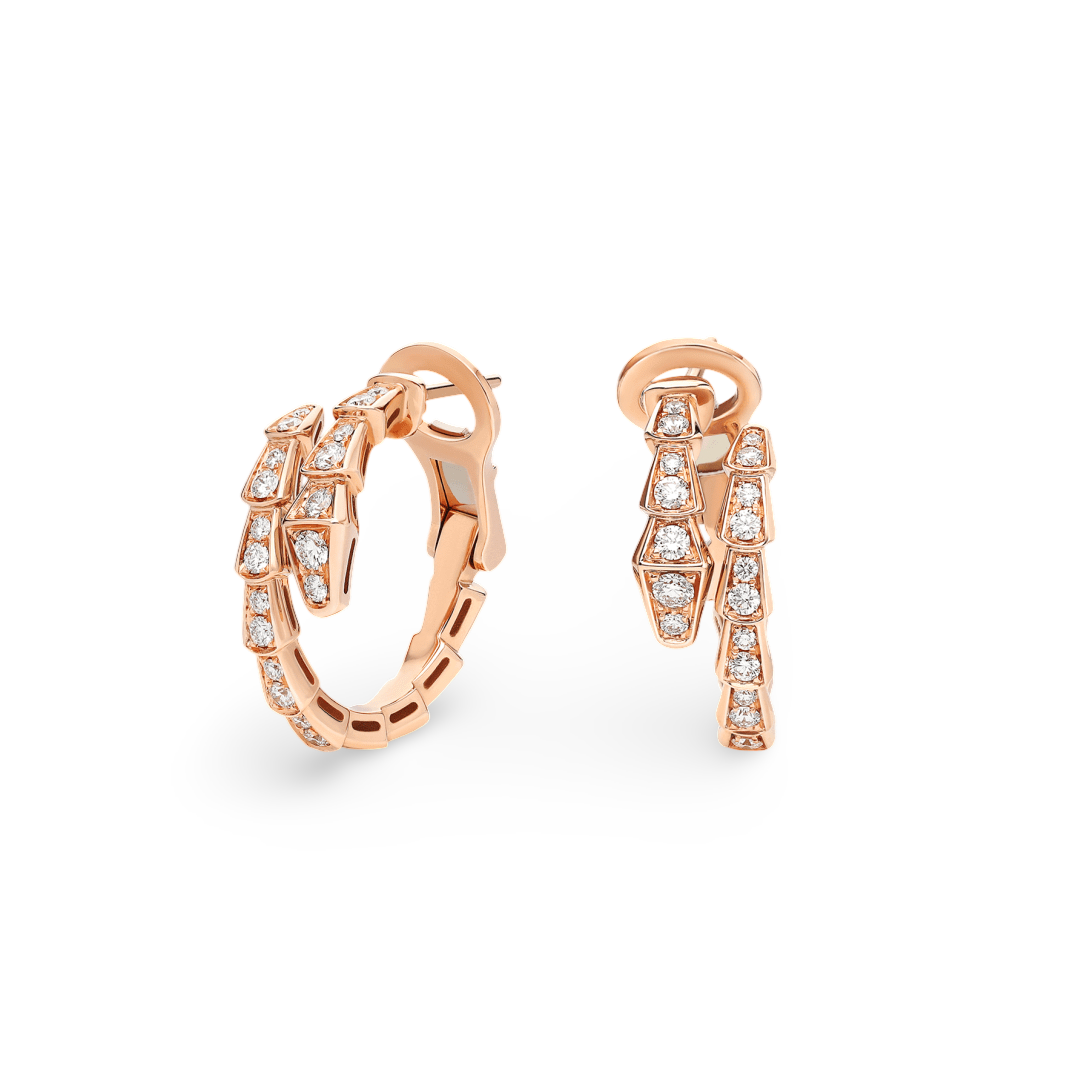 Viper Hoop Earrings, Paved