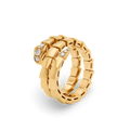 Double Row Viper Ring, Reverse-set Diamonds