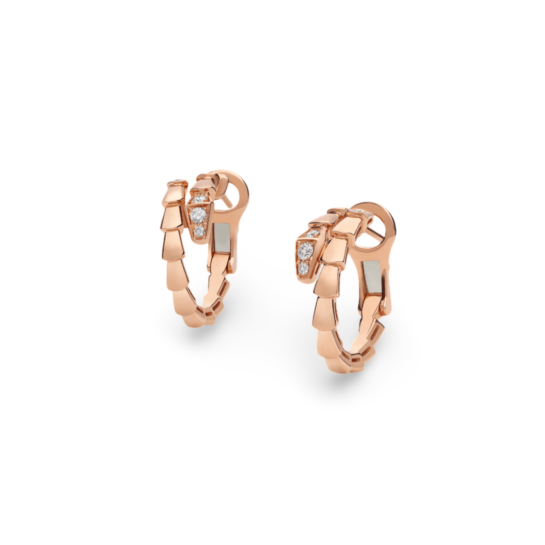 Viper Hoop Earrings, Reverse-set Diamonds
