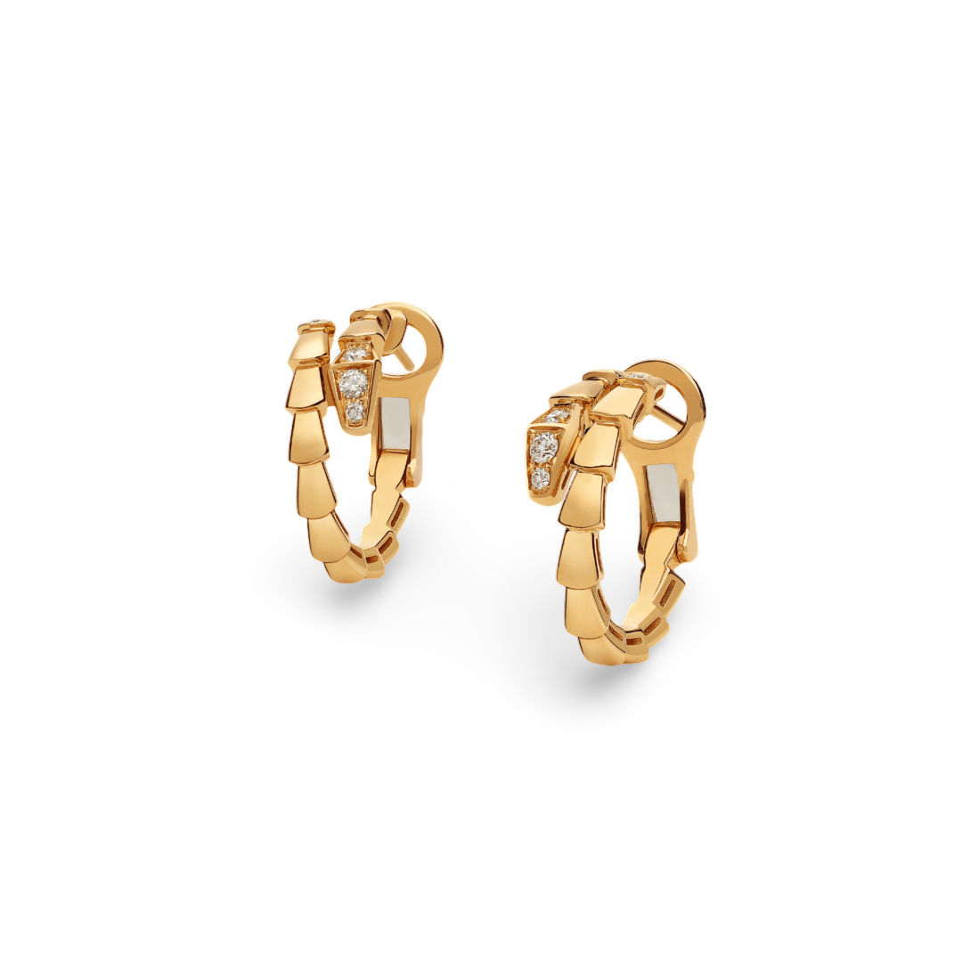 Viper Hoop Earrings, Reverse-set Diamonds