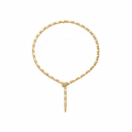 Viper Long Tail Necklace, Half-Paved