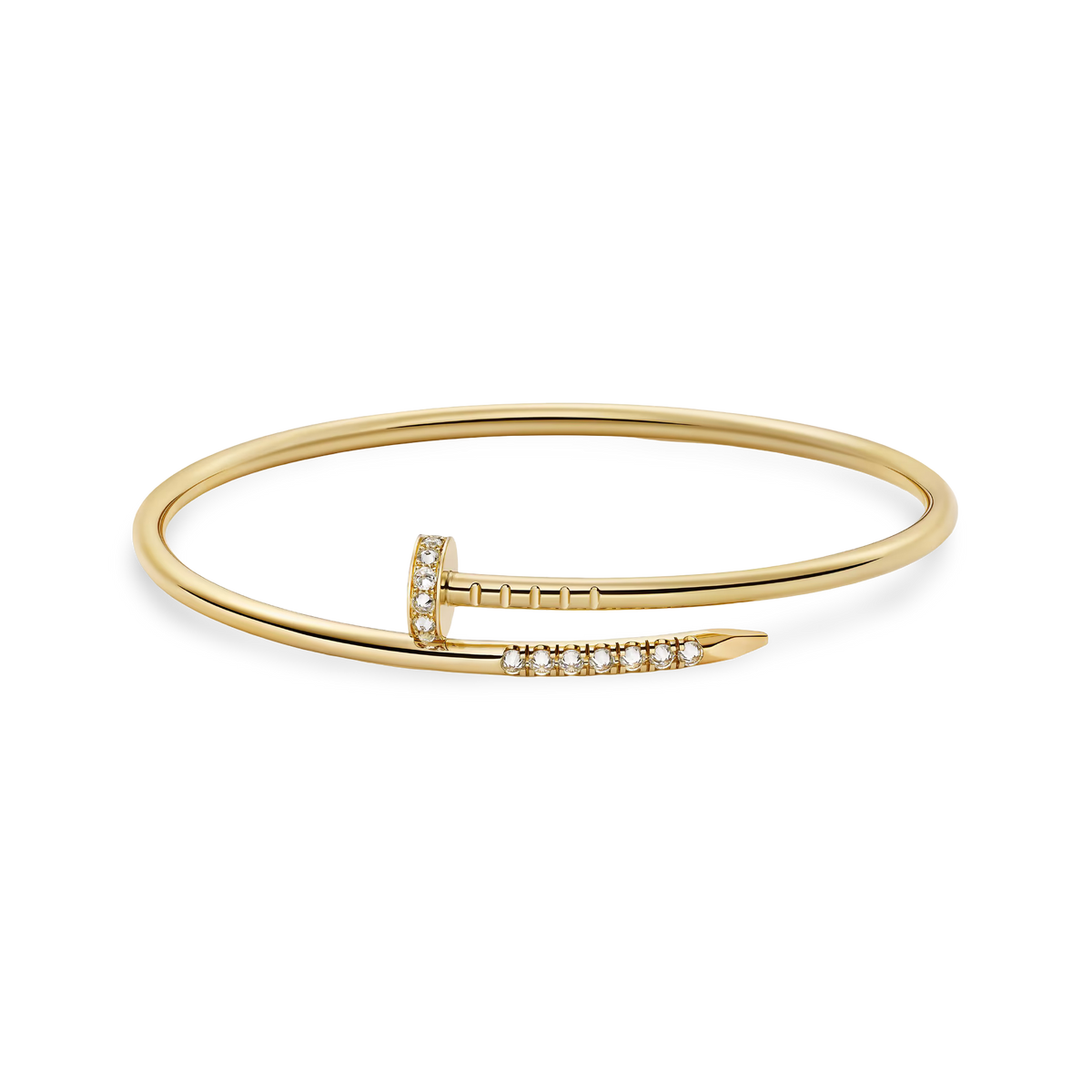 Nail Bangle, Reverse-set Diamonds, Small Model