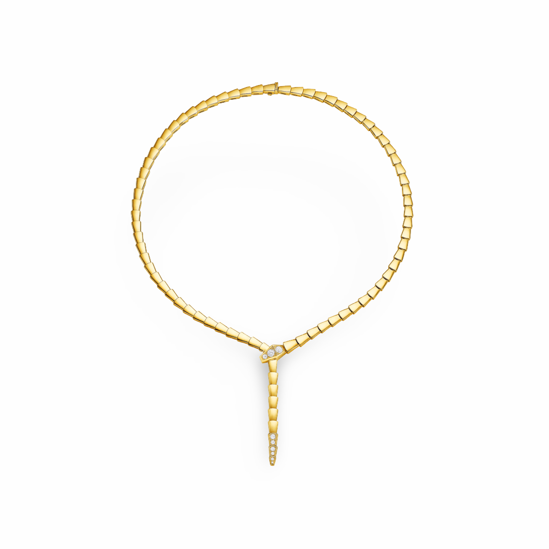 Viper Long Tail Necklace, Reverse-set Diamonds