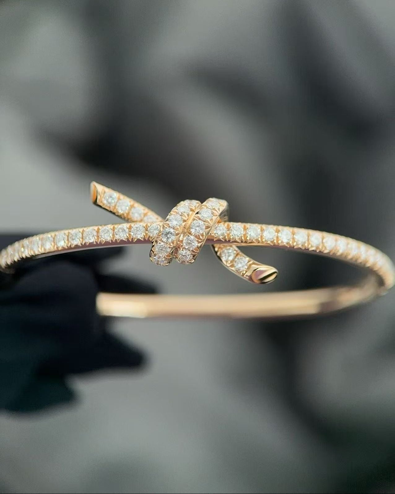 Knot Wire Bangle, Paved