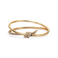 Knot Double Row Bangle, Half-Paved