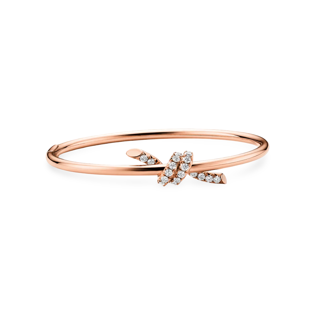 Knot Wire Bangle with Diamonds