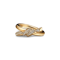 Knot Double Row Ring, Half-Paved
