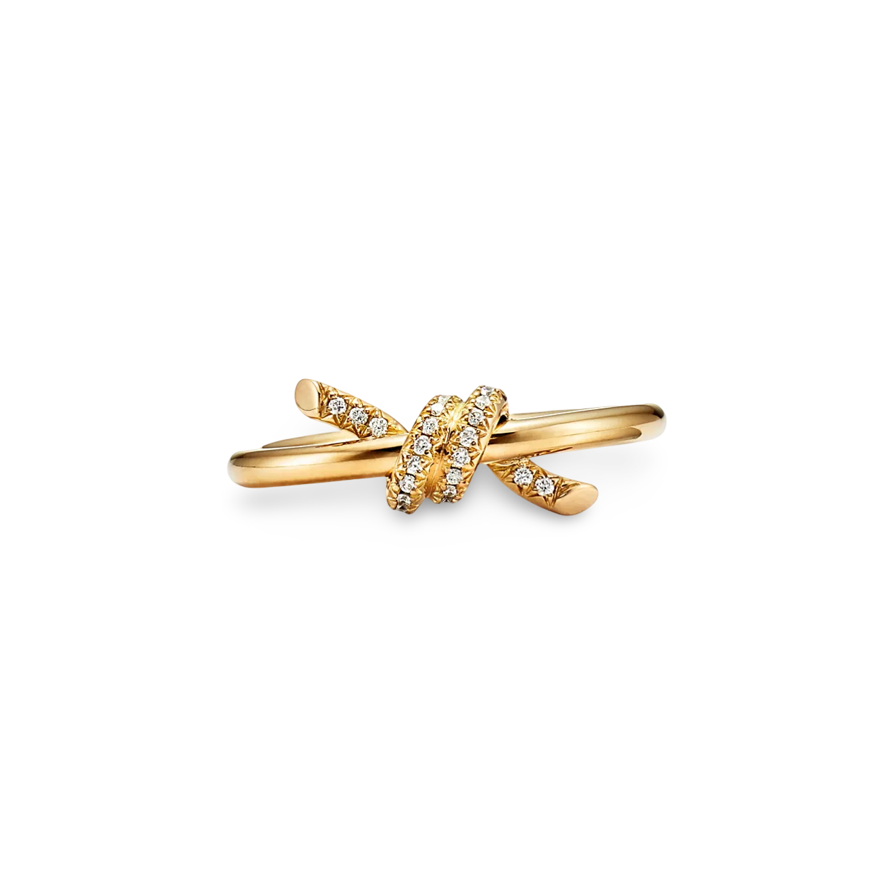 Knot Wire Ring, Half-Paved