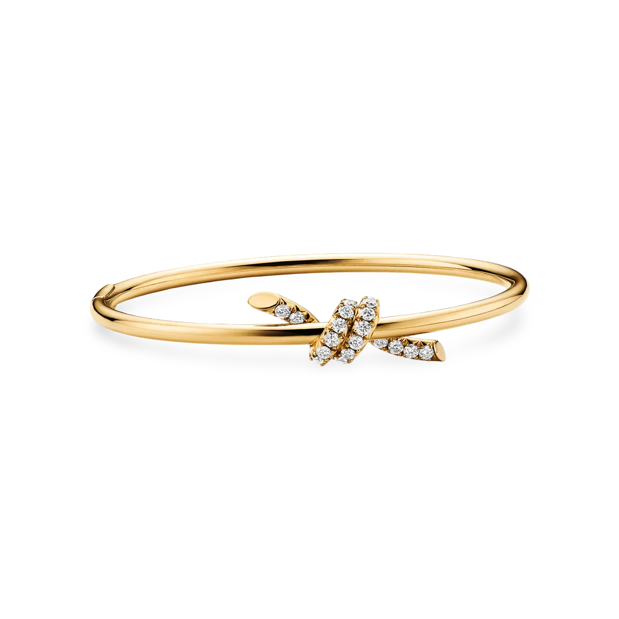 Knot Wire Bangle with Diamonds