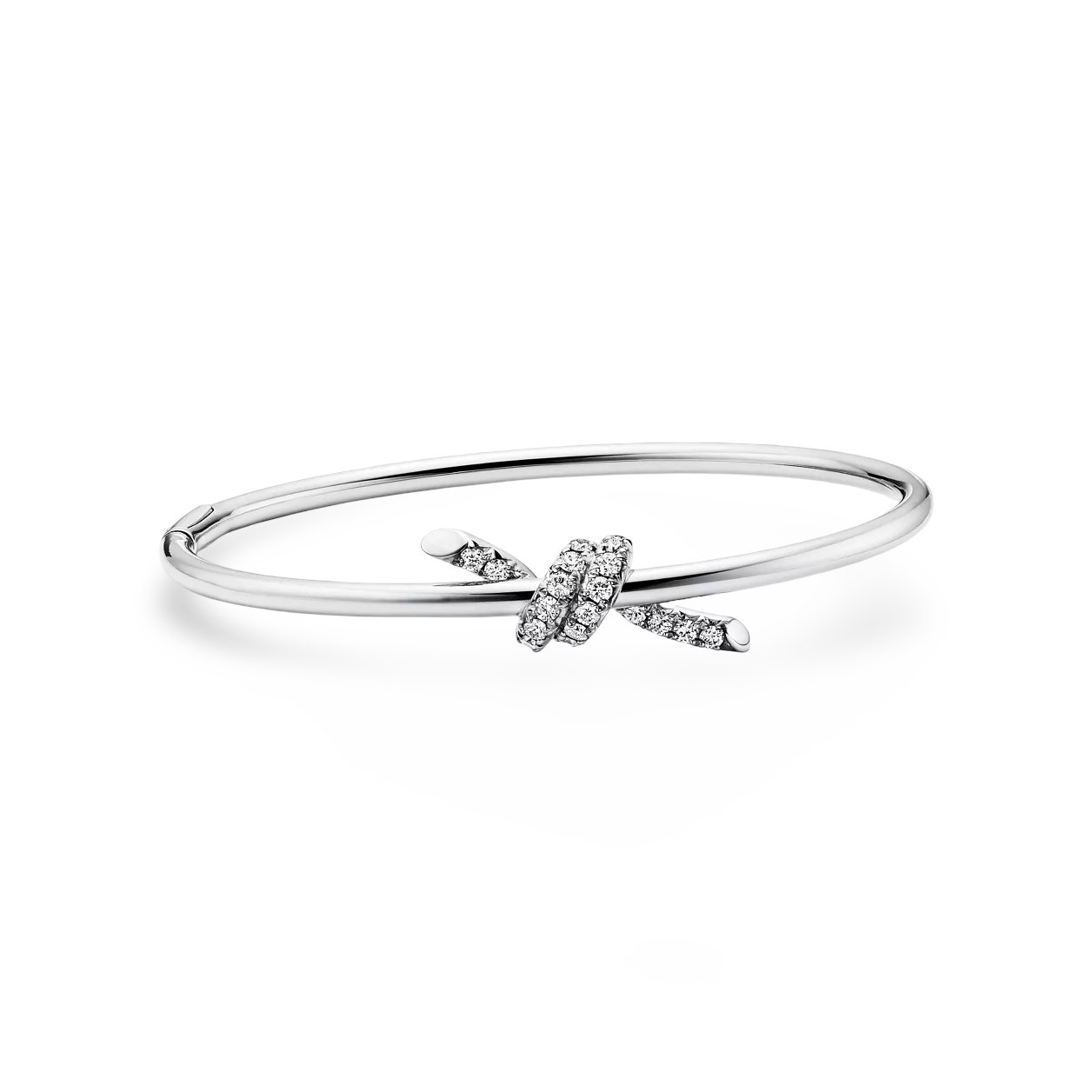 Knot Wire Bangle with Diamonds