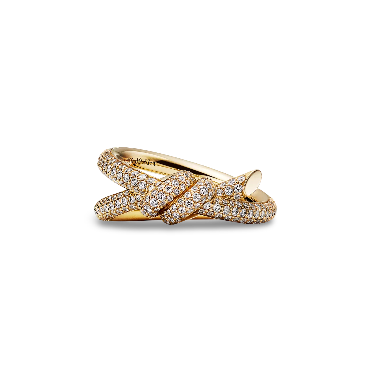 Knot Double Row Ring, Paved