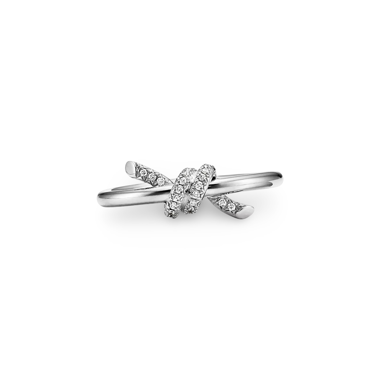Knot Wire Ring with Diamonds