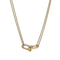 Large Double Link Pendant with Diamonds