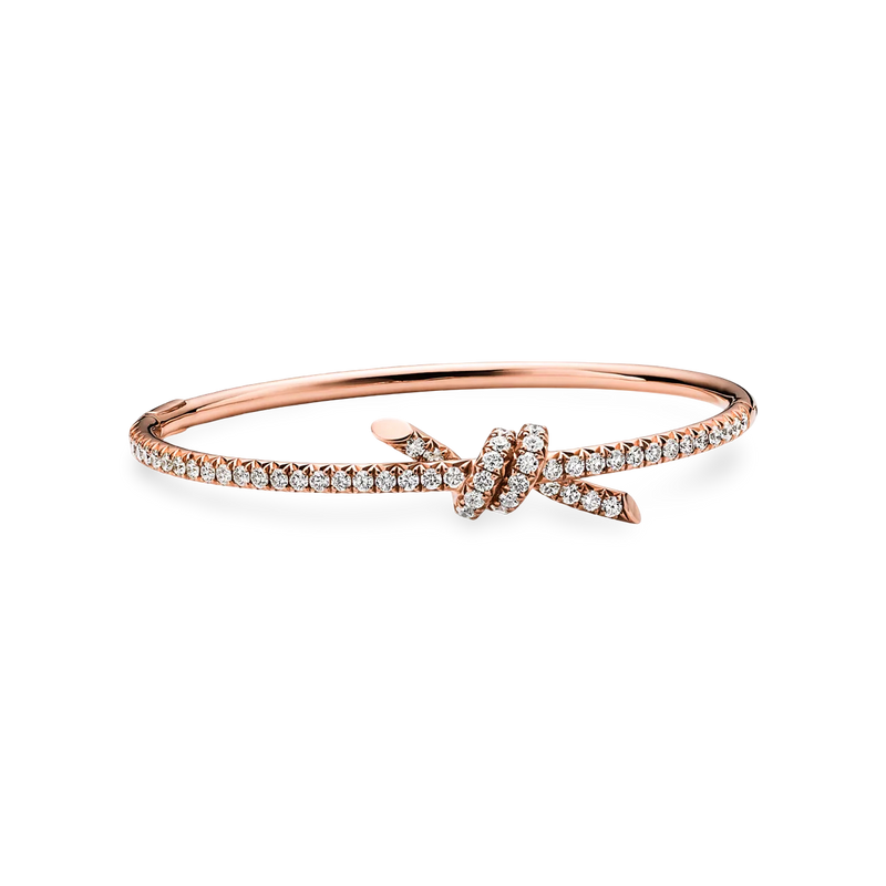 Knot Wire Bangle, Paved