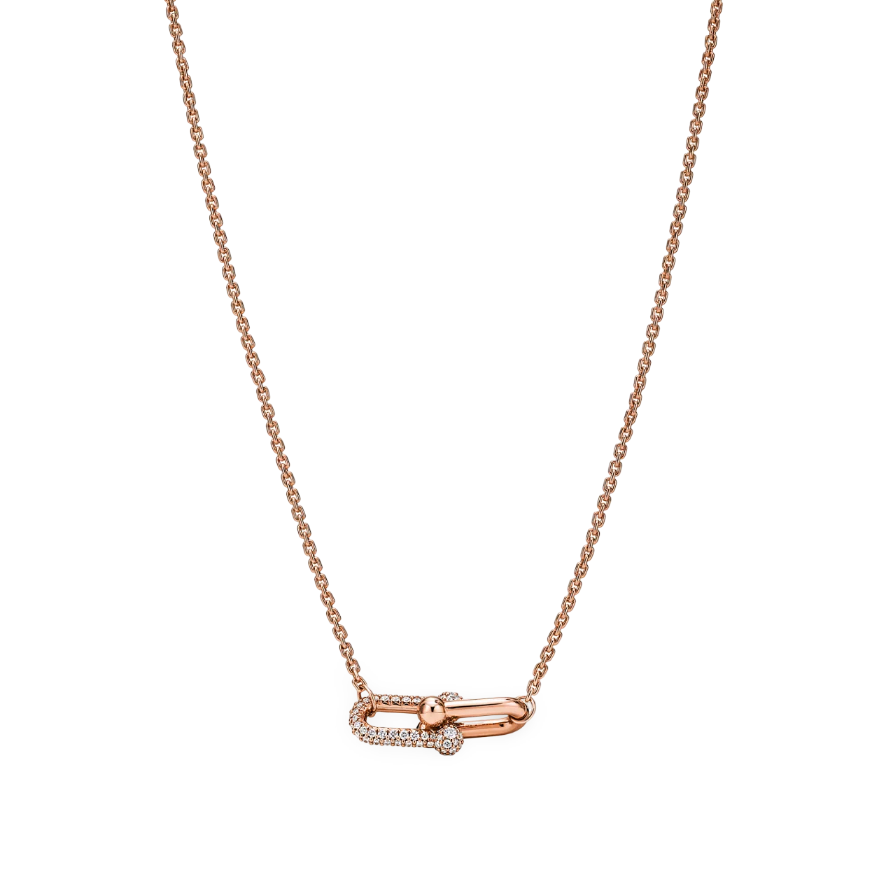 Double Link Pendant with Diamonds