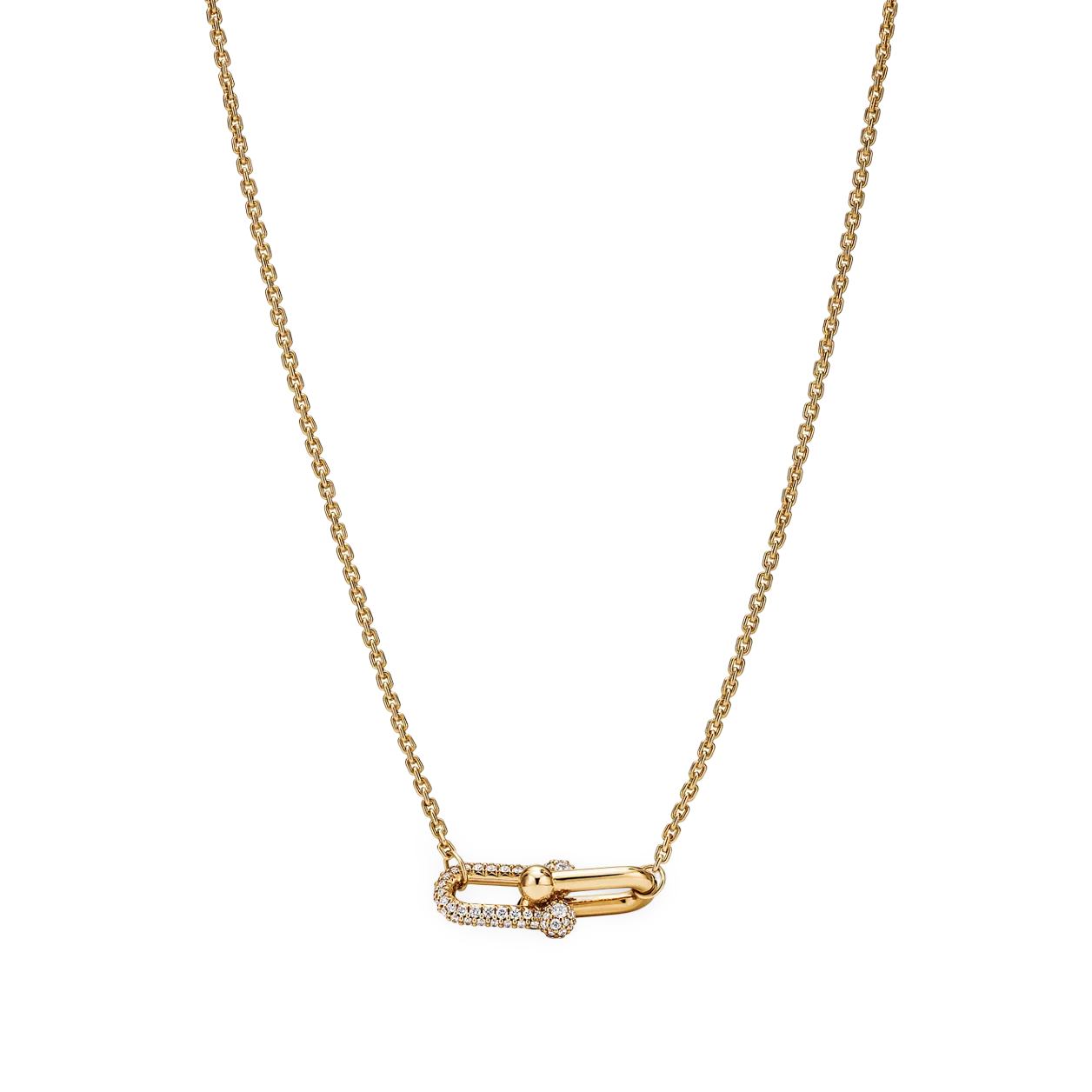 Double Link Necklace with Diamonds
