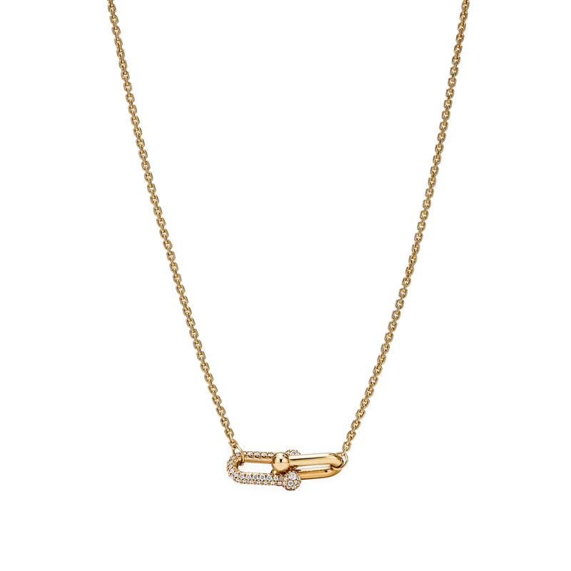 Double Link Pendant with Diamonds