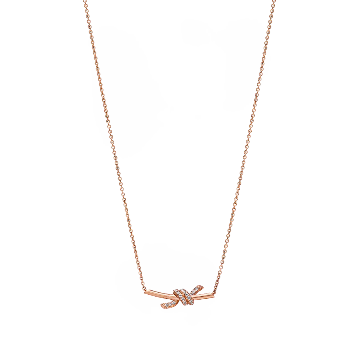 Knot Necklace with Diamonds, Small Model