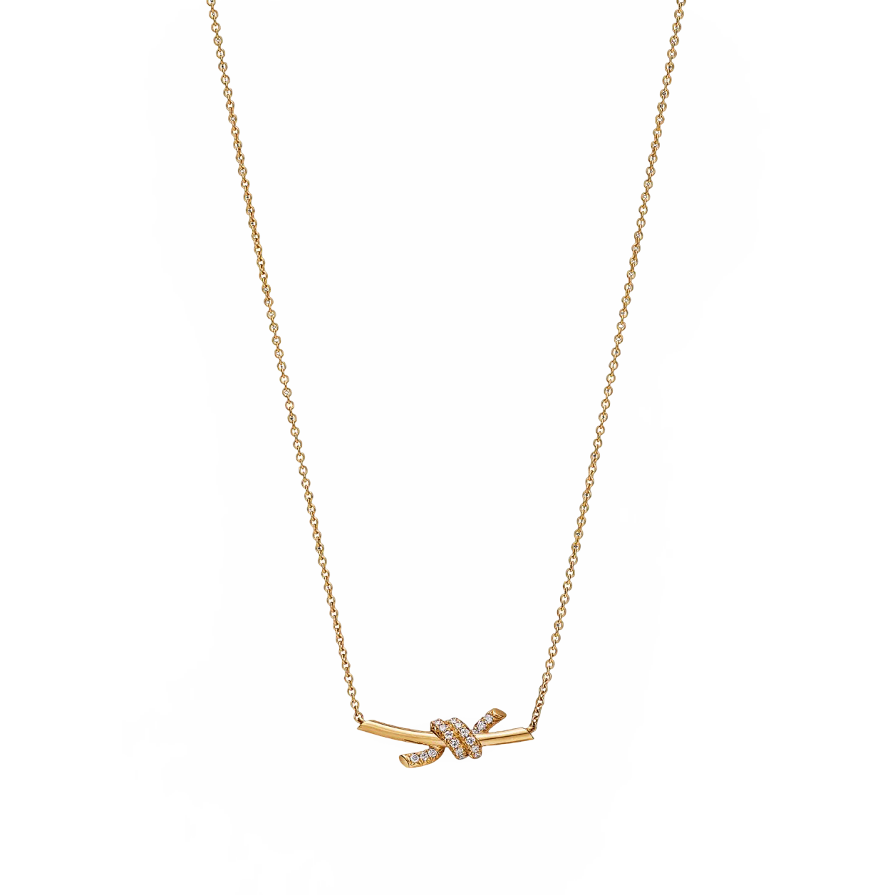 Knot Necklace with Diamonds, Small Model