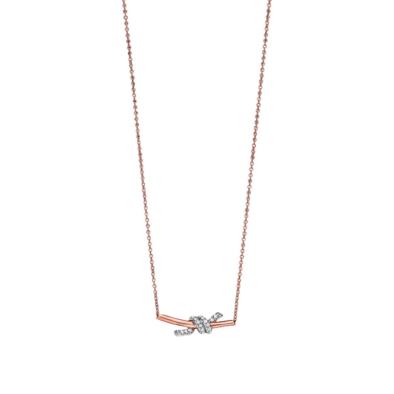 Knot Necklace with Diamonds, Small Model