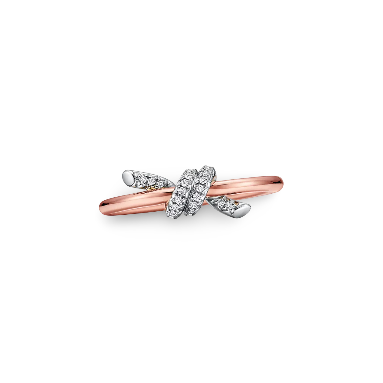 Knot Wire Ring with Diamonds