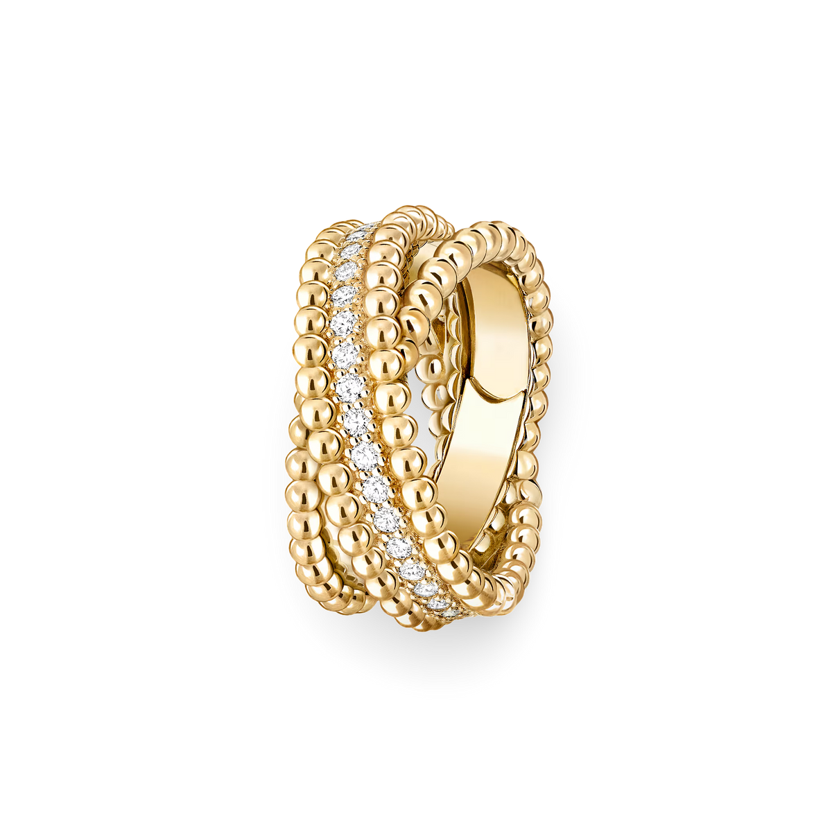 Beaded Diamond Duo Ring
