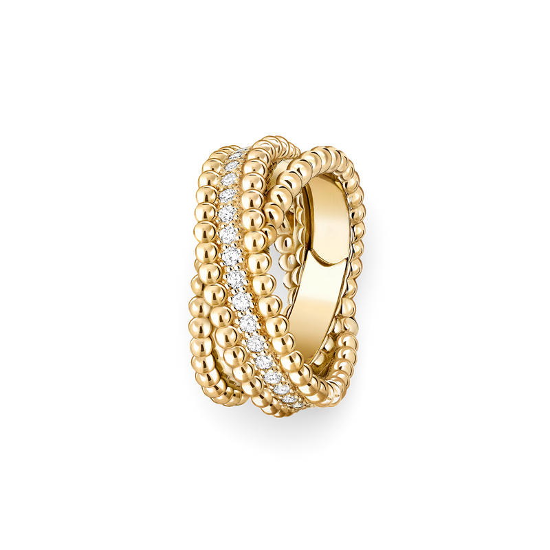 Beaded Diamond Duo Ring