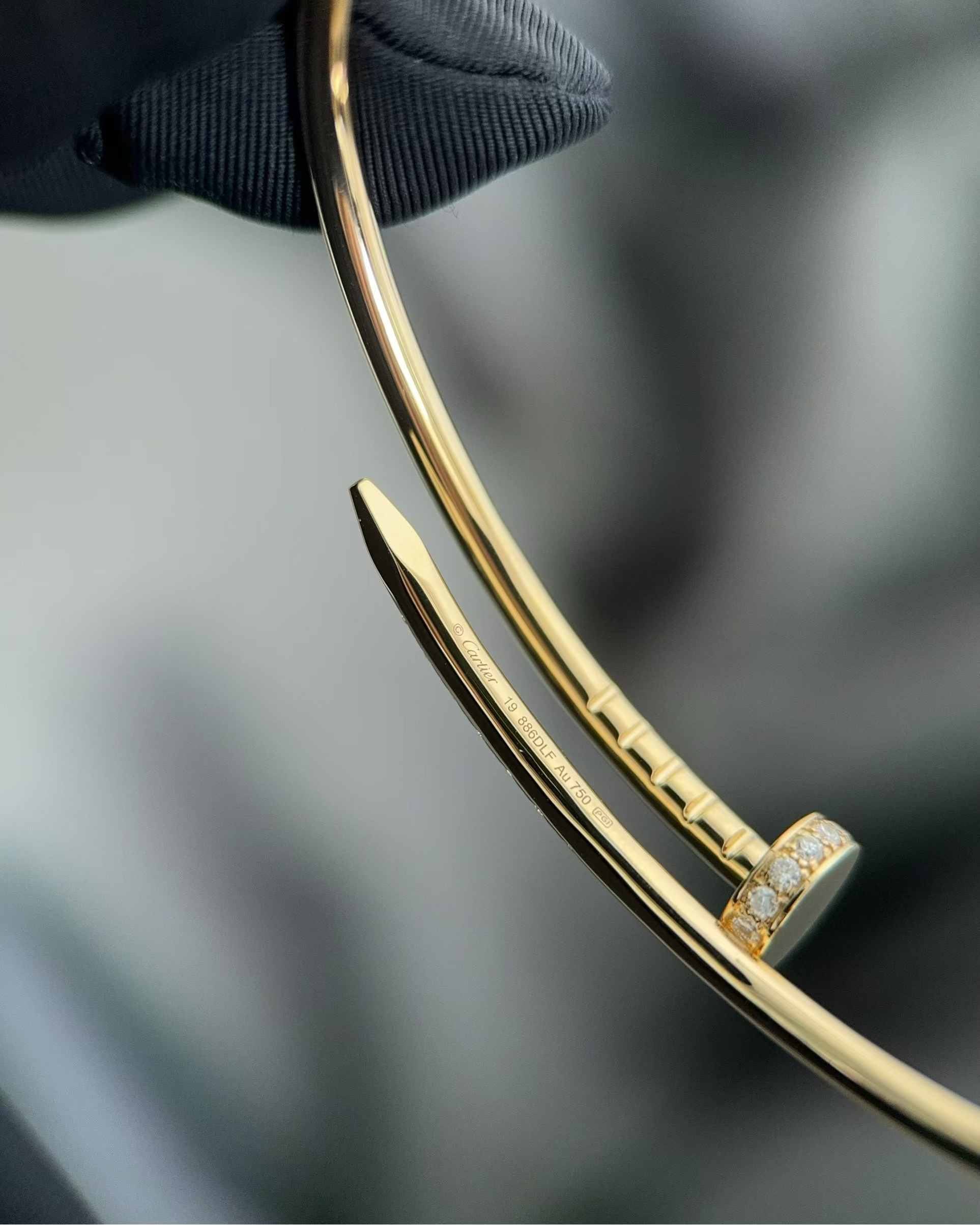 Nail Bangle with Diamonds, Small Model