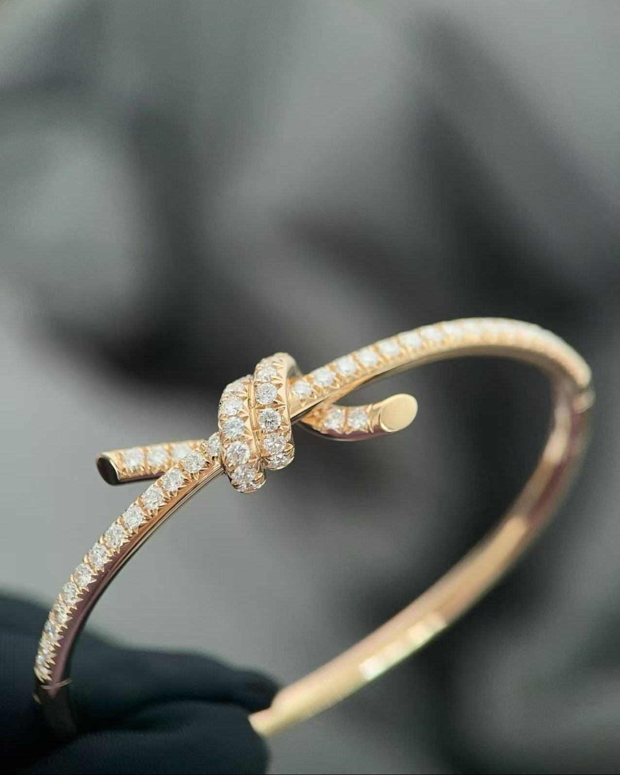 Knot Wire Bangle, Paved