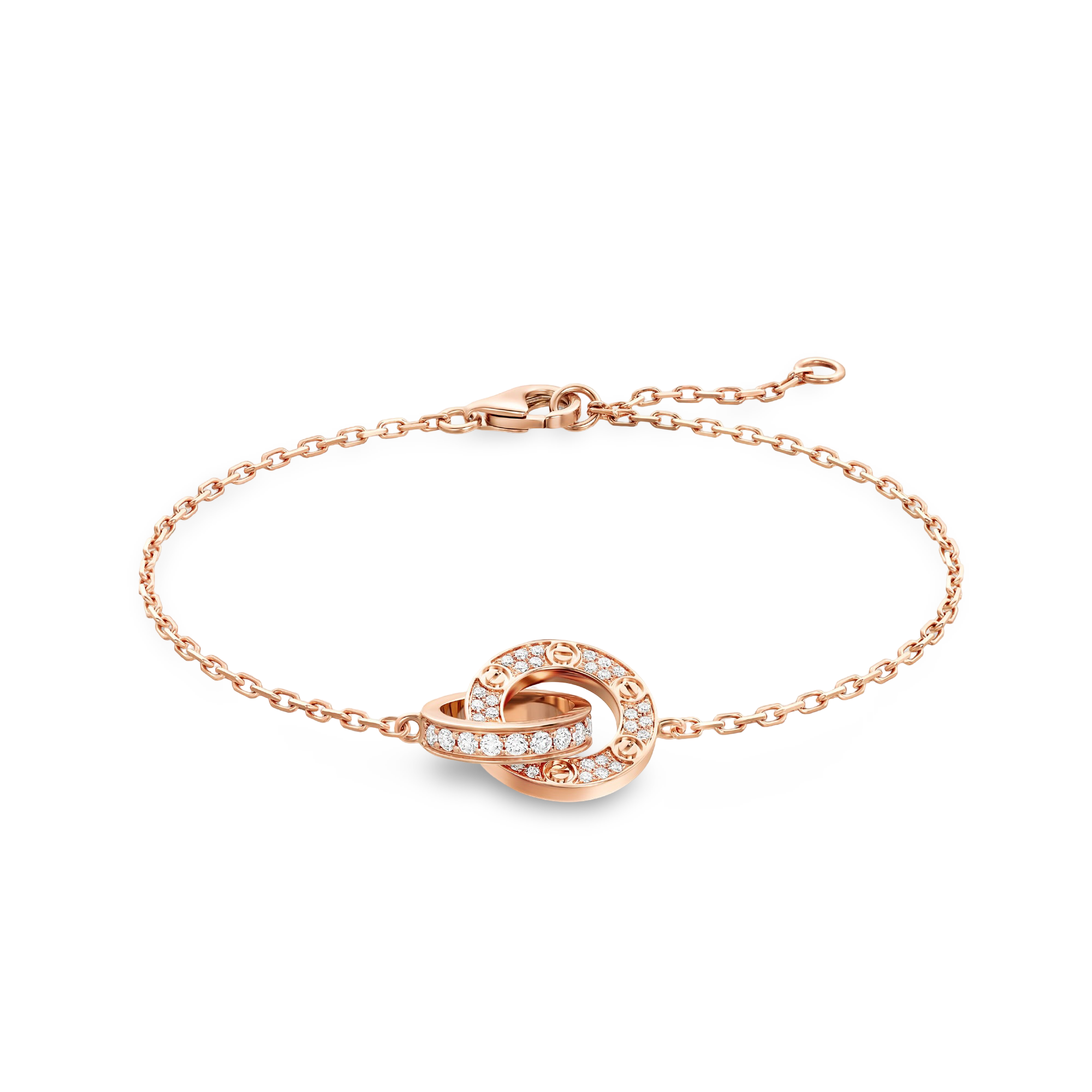 Love Chain Bracelet, Half-Paved