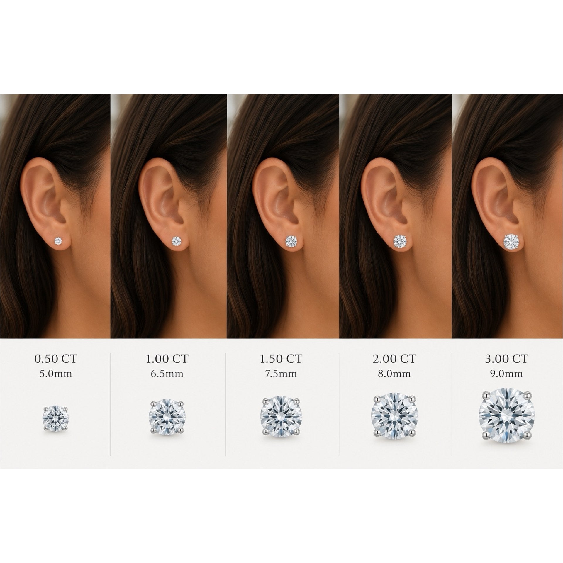 Signature Studs in Natural Diamond