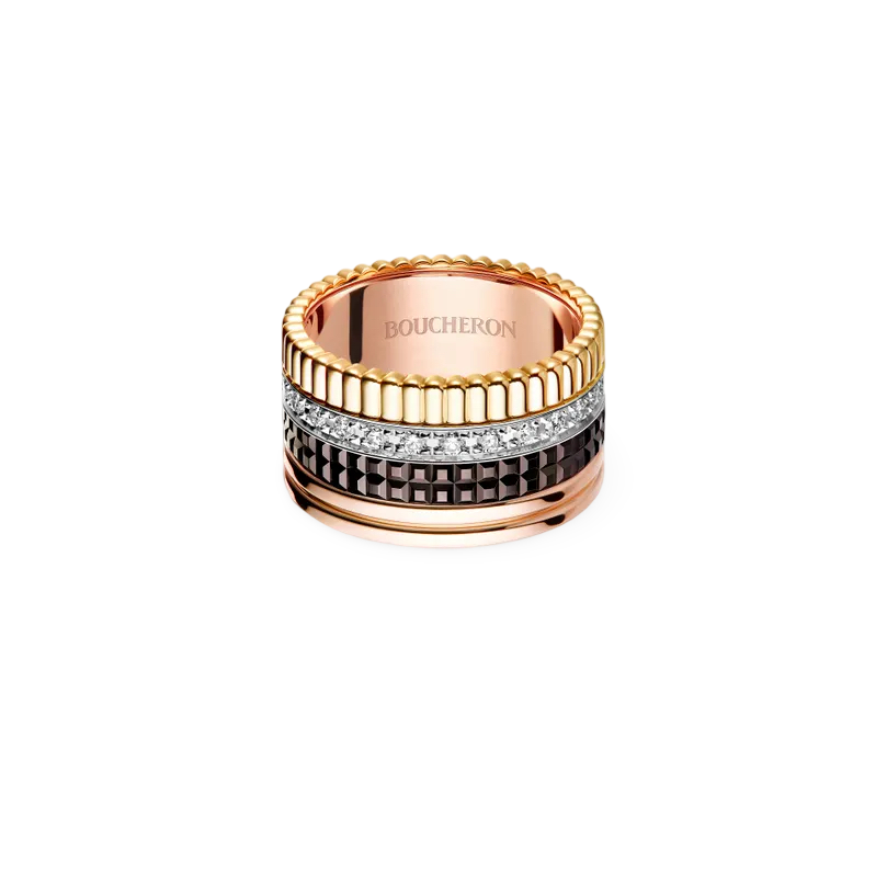 Four-band Large Ring with Diamonds