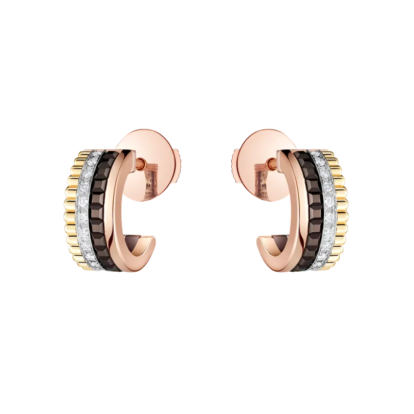 Quatre Small Brown PVD Hoop Earrings