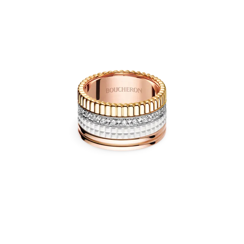 Quatre Large Ring with Diamonds
