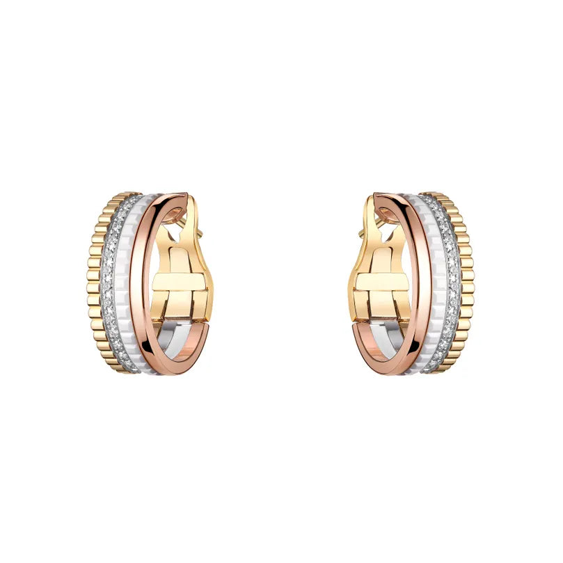 Quatre Large Hoop Earrings with Diamonds