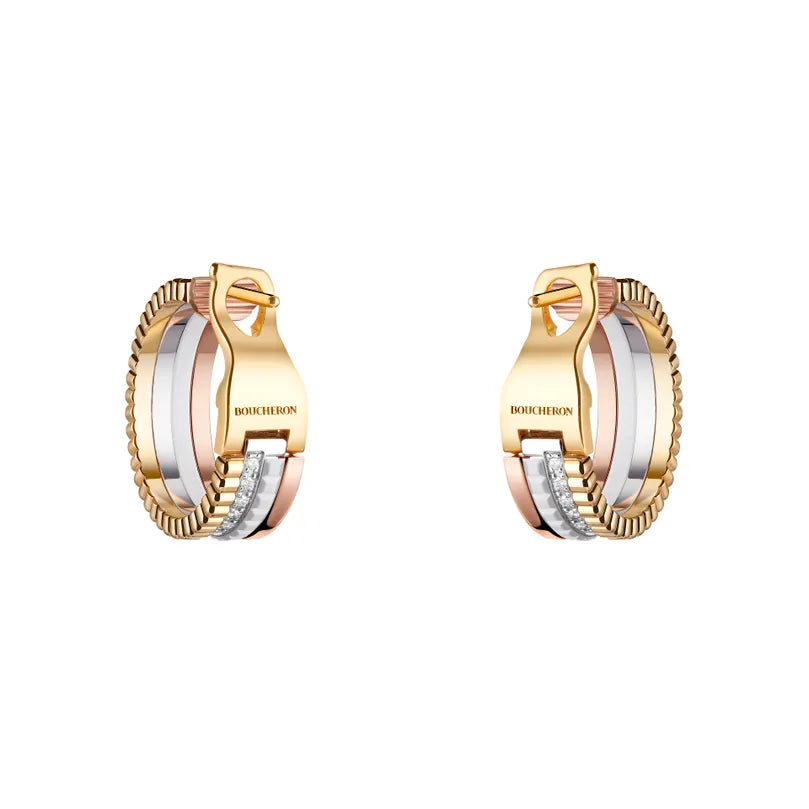 Quatre Large Hoop Earrings with Diamonds