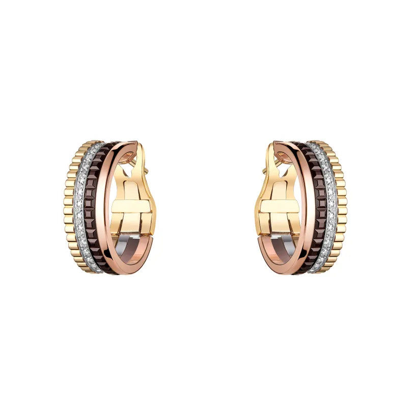 Quatre Large Hoop Earrings with Diamonds