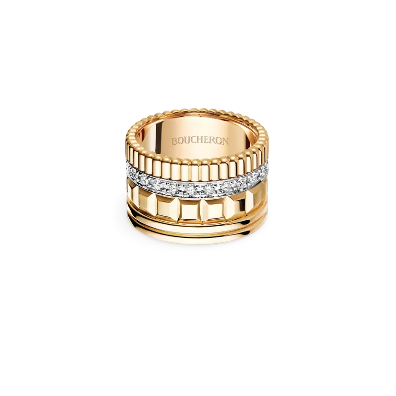Quatre Large Ring with Diamonds