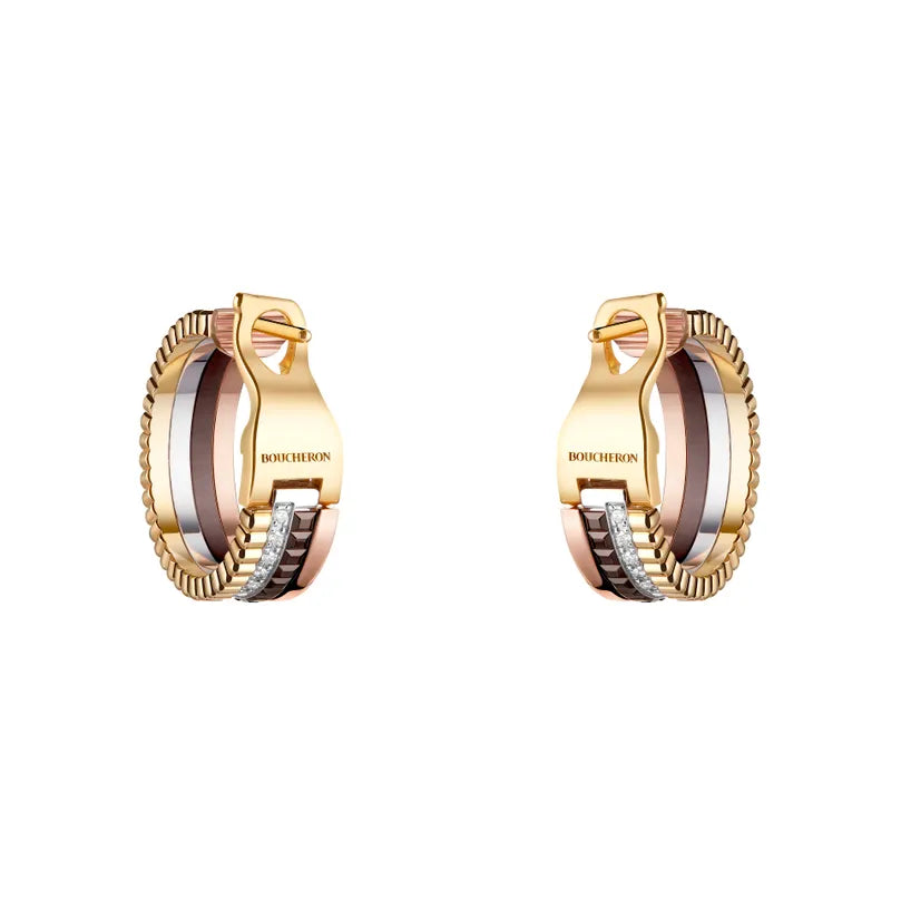Quatre Large Hoop Earrings with Diamonds