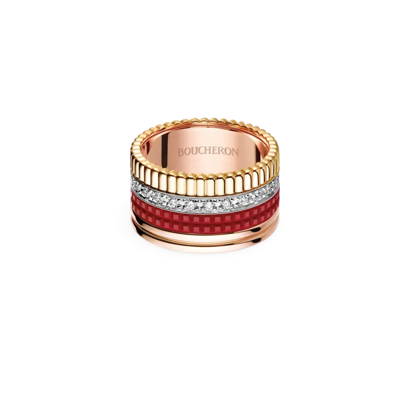 Four-band Large Ring with Diamonds