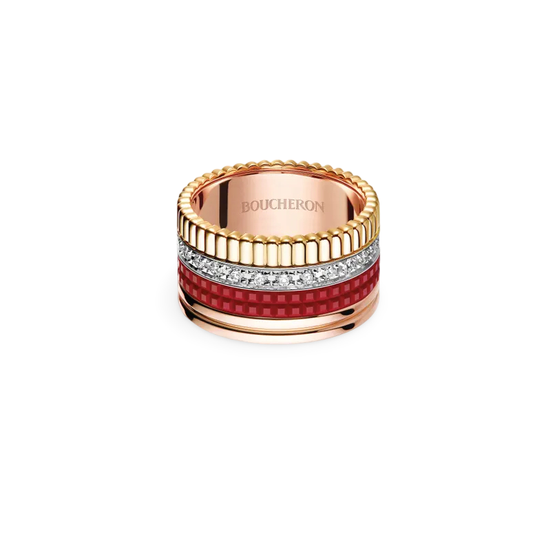 Quatre Large Ring with Diamonds