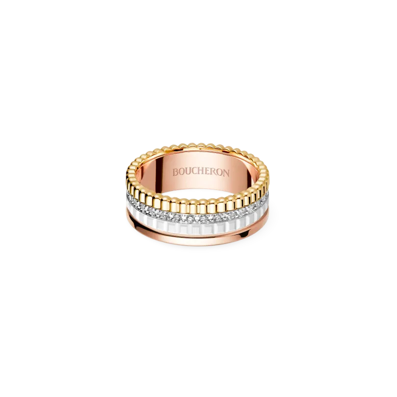 Four-band Small Ring with Diamonds
