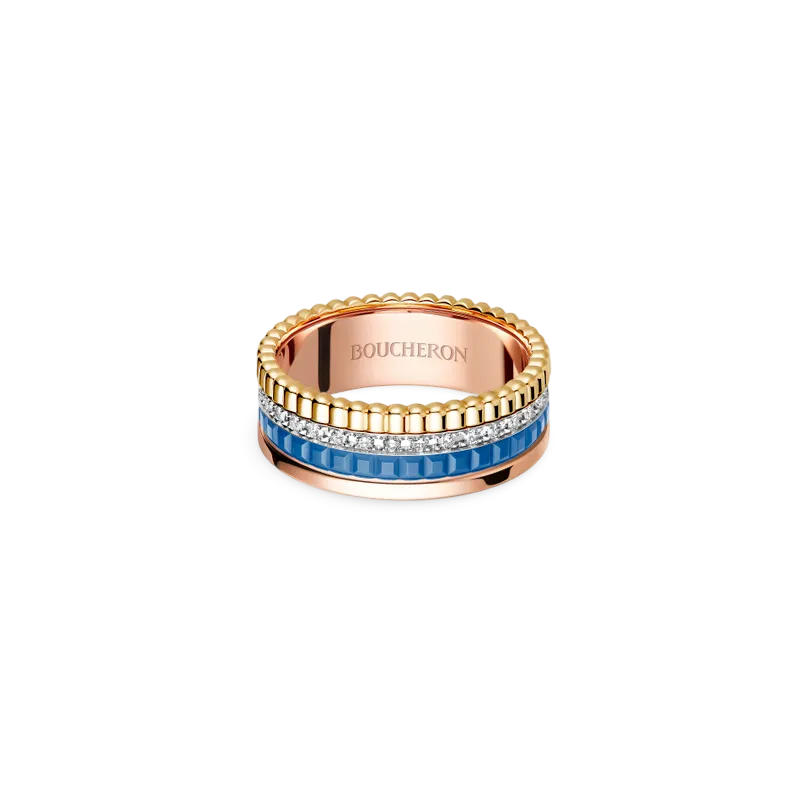Quatre Small Ring with Diamonds