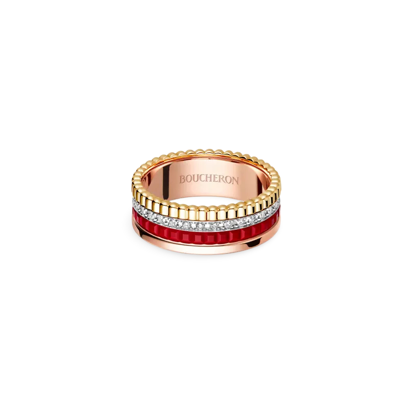 Quatre Small Ring with Diamonds