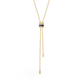 Four-band Small Lariat Necklace with Diamonds
