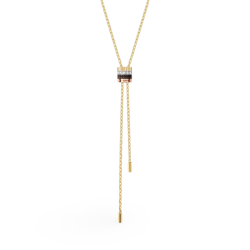 Four-band Small Lariat Necklace with Diamonds