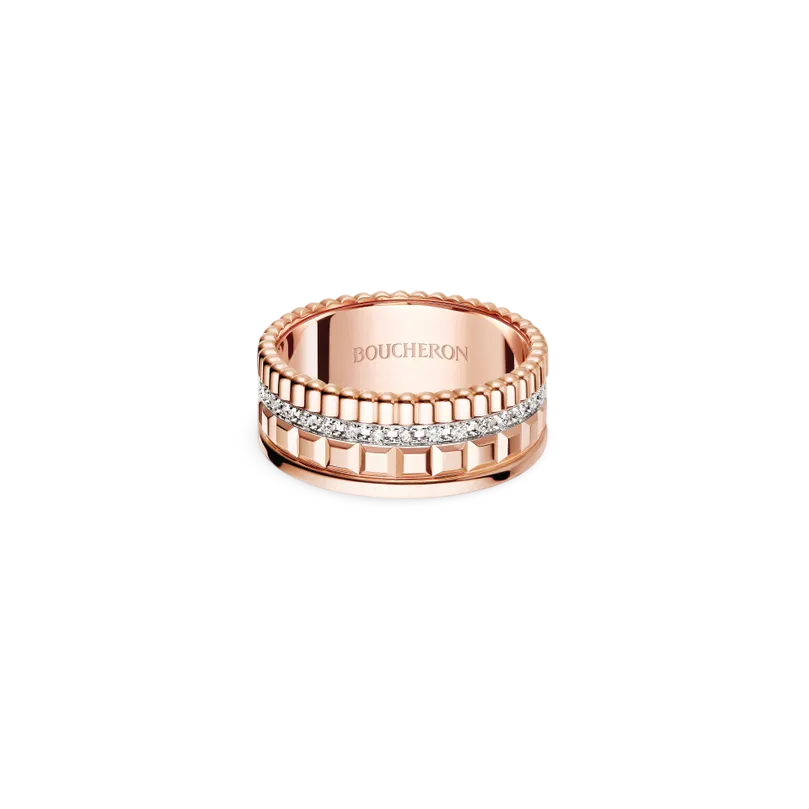 Quatre Small Ring with Diamonds