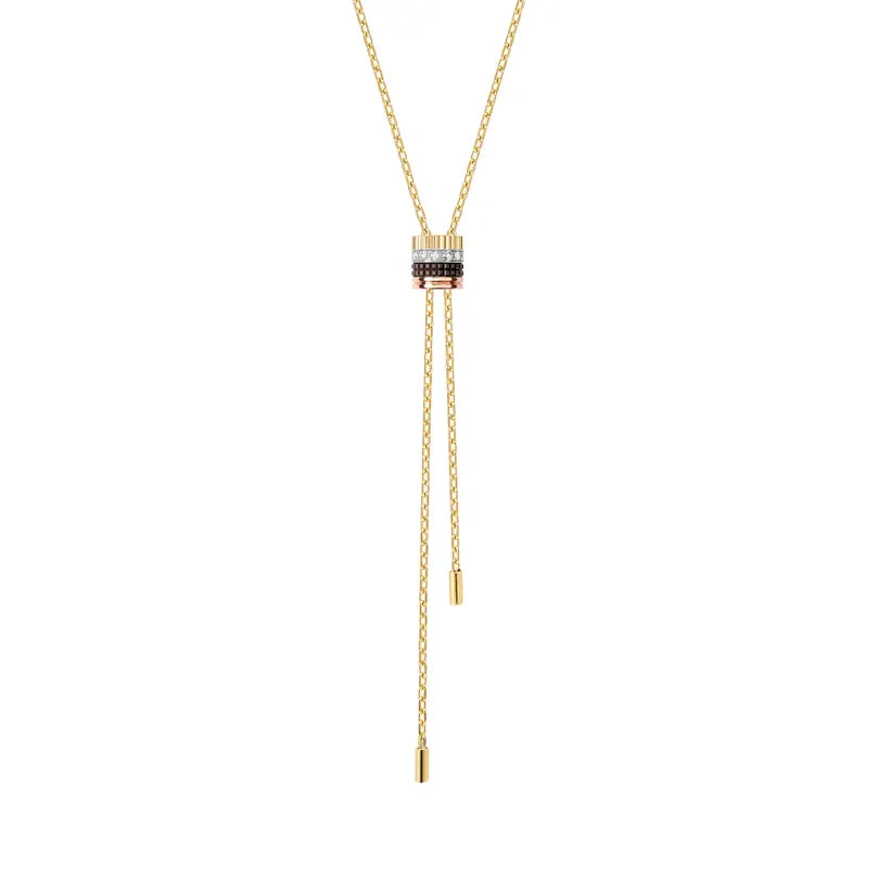 Quatre Small Lariat Necklace with Diamonds